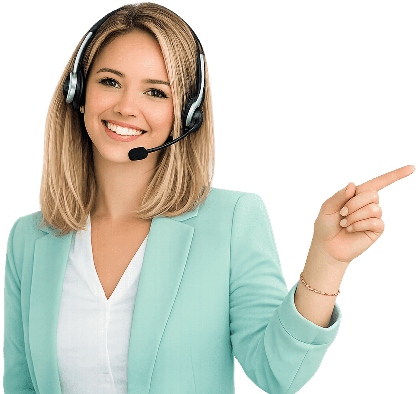 Kayla pointing to the live call demo
